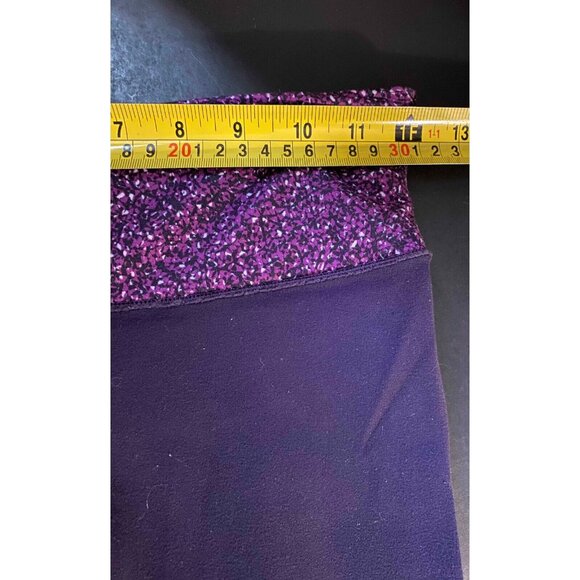 Lululemon Women 4 Black Purple Wunder Under Crop III Leggings - Picture 4 of 7